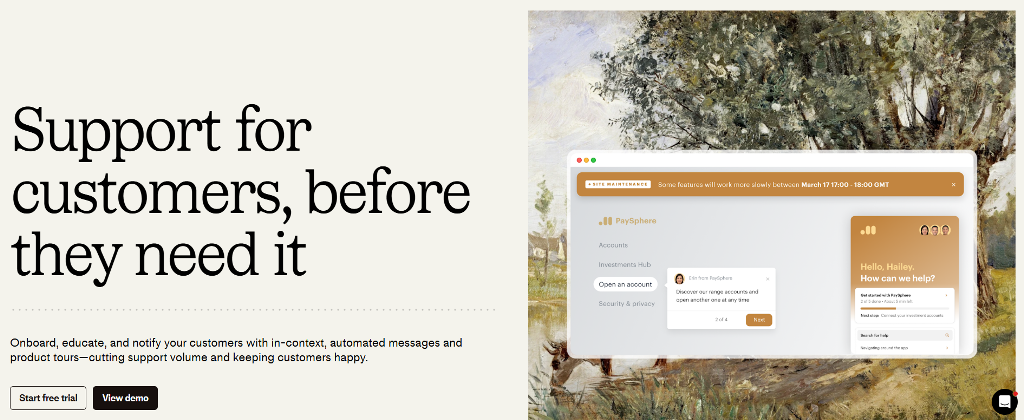 intercom website interface