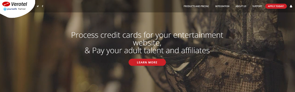 verotel website interface